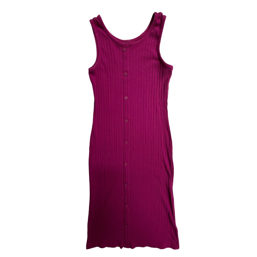 Art Class Girls Rib Knit‎ Tank Dress Pink Button Front Sleeveless Size L 10/12